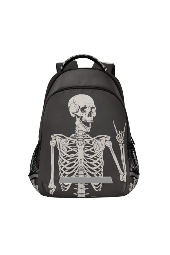 Funny Skull Backpack Elementary School Bag Bookbag Travel Rucksack