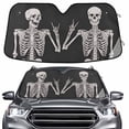 thumbnail image 1 of ALAZA Funny Skull Windshield Sun Shade Car Foldable Visor Block UV Rays Protector 55"x27.6", 1 of 9