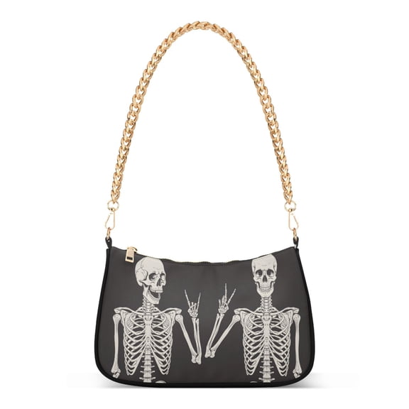 ALAZA Funny Skull Women's Chain Shoulder Bag Hobo Handbag Tote Crossbody Purse