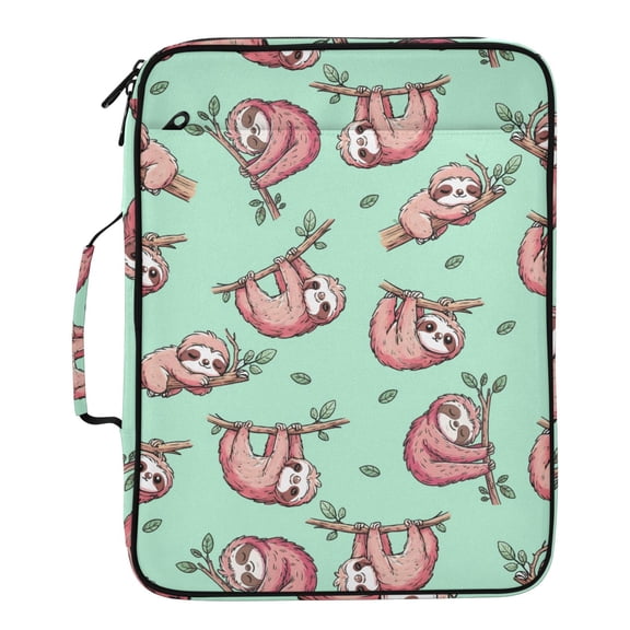 ALAZA Funny Sloth Pattern Expanding Accordion File Folder 3 Ring Zipper Binder Organizer Portable Document Bag