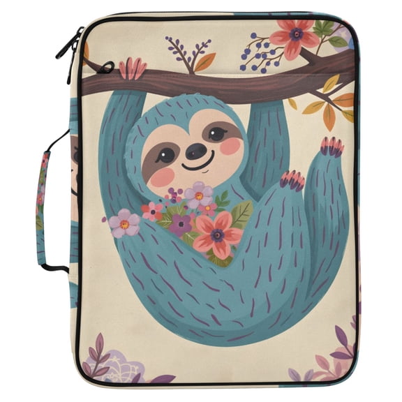 ALAZA Funny Sloth Pattern Expanding Accordion File Folder 3 Ring Zipper Organizer Portable Document Binder Bag