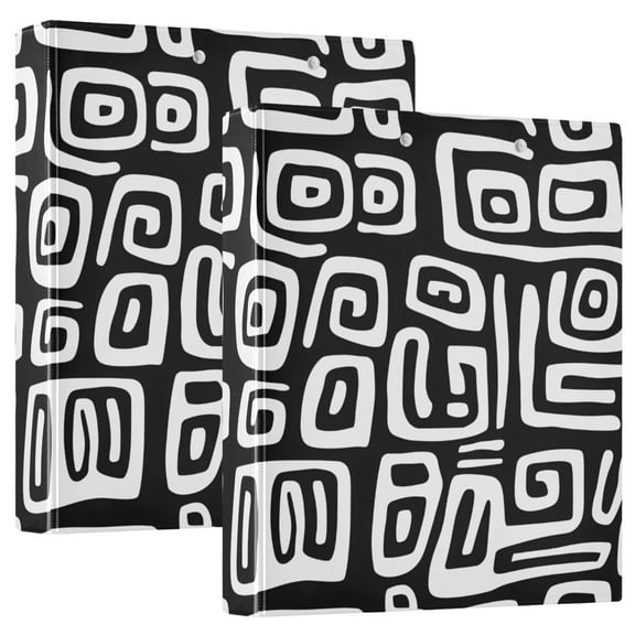 ALAZA Funny Stripes Pattern Hardcover 3 Ring Binder 1.5" Round Rings Interior Pockets Binders Organizer 2 Pack