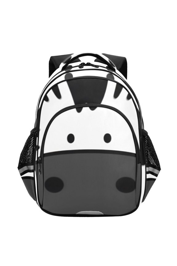 Funny Zebra Face School Backpack Elementary Bag Student Bookbag Travel Rucksack