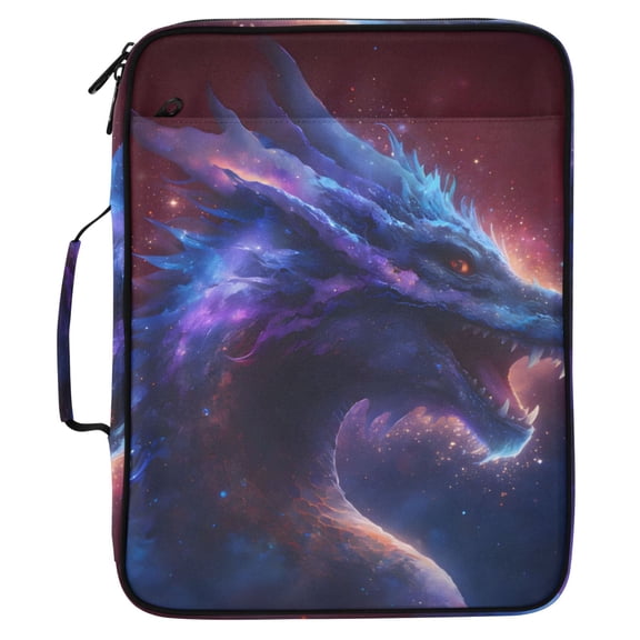 ALAZA Galaxy Dragon Pattern Expanding Accordion File Folder 3 Ring Zipper Organizer Portable Document Binder Bag