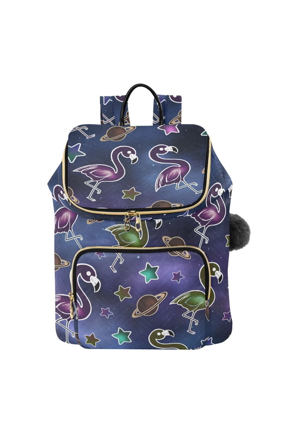 Galaxy Flamingo Travel Backpack Laptop Bag Large Capacity Daypack