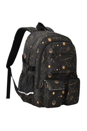 Galaxy Moon Boho Star Print Student Backpack School Bookbag Large Laptop Daypack Travel Bag
