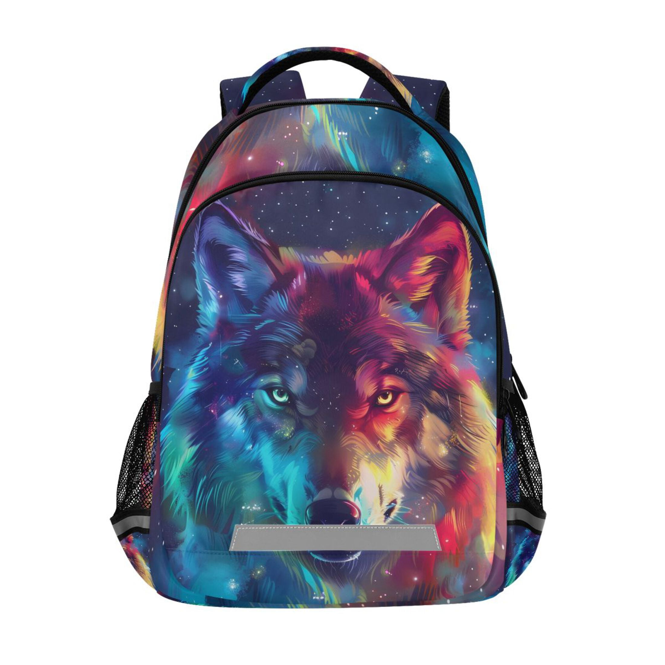 ALAZA Galaxy Wolf Head Backpack Elementary School Bag Bookbag