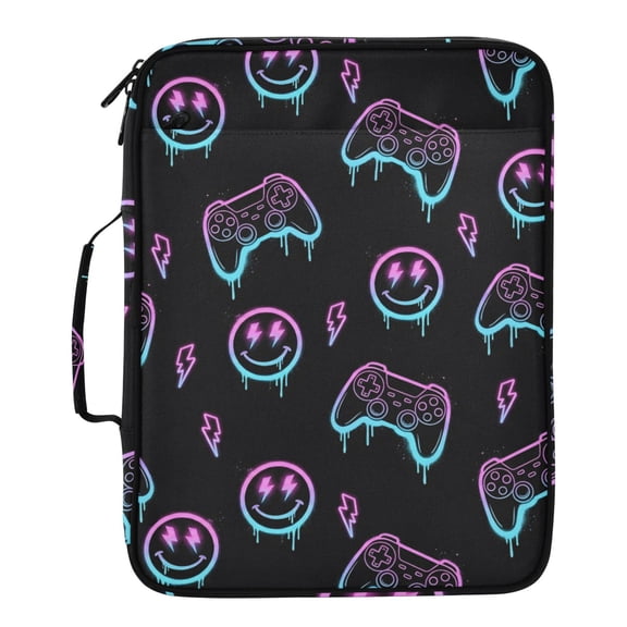 ALAZA Game Controller Gradient Pattern Expanding Accordion File Folder 3 Ring Zipper Binder Organizer Portable Document Bag
