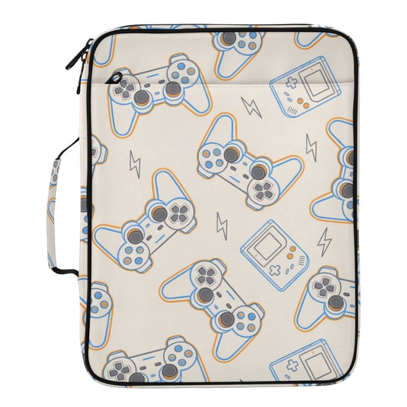 ALAZA Game Controller Lightning Pattern Expanding Accordion File Folder 3 Ring Zipper Binder Organizer Portable Document Bag