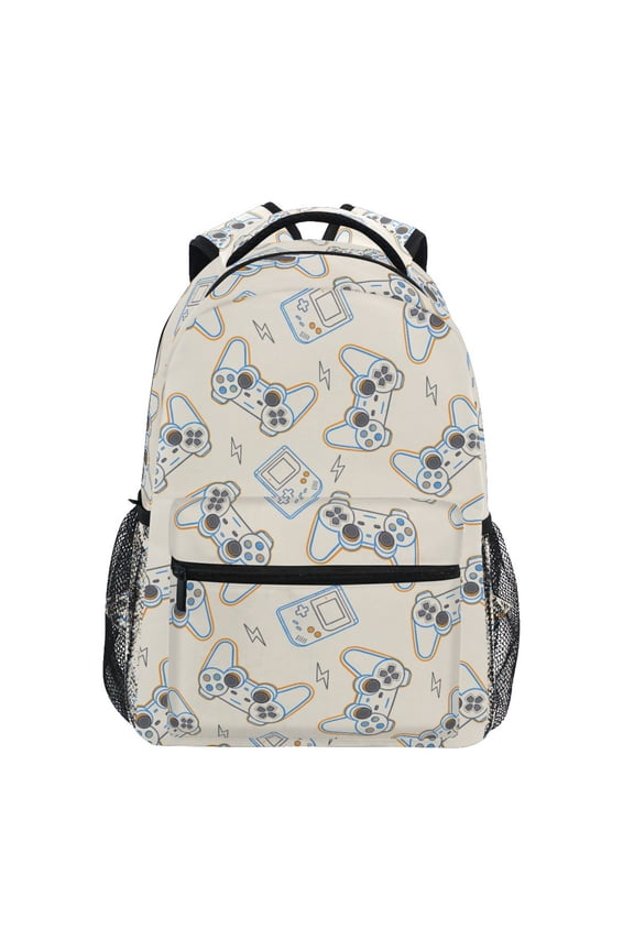 Game Controller Lightning Pattern School Backpack Elementary Bookbag Laptop Bags Travel Daypack