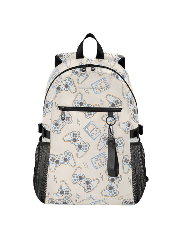 Game Controller Lightning Pattern School Backpack Travel Laptop Bag College Bookbag Casual Daypack for Women Men