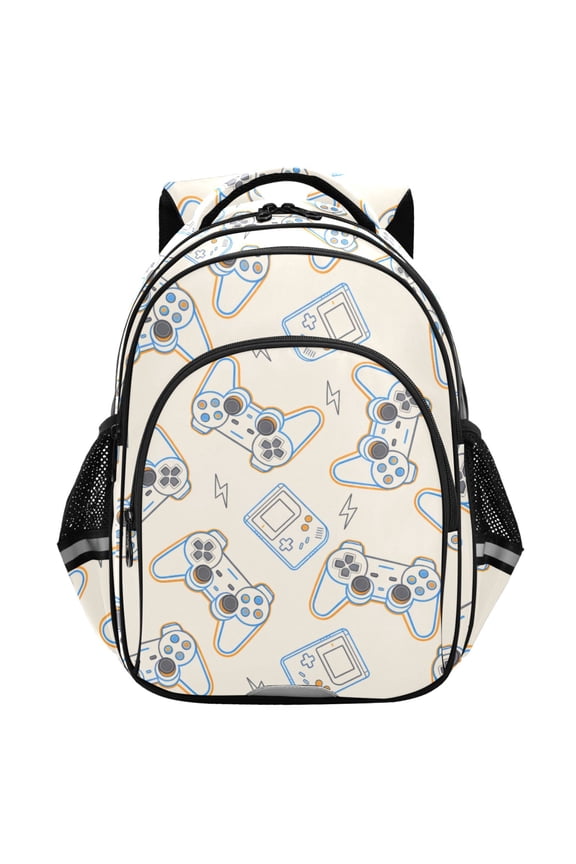 Game Controller Lightning School Backpack Elementary Bag Student Bookbag Travel Rucksack