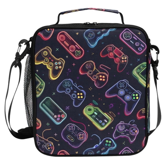 ALAZA Game Controller Lunch Box Insulated Cooler Lunch Bag with Shoulder Strap Meal Prep Tote