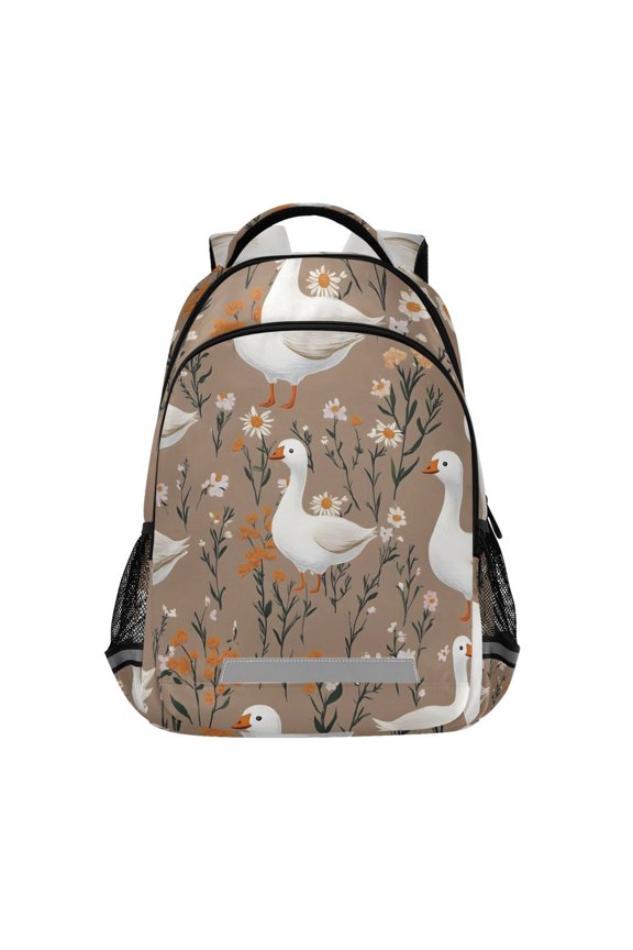 Geese Daisy Backpack Elementary School Bag Bookbag Travel Rucksack
