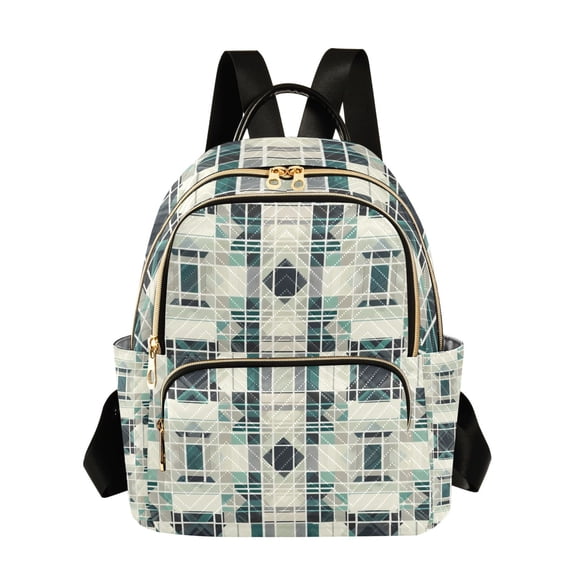 ALAZA Geometric Checkered Plaid Womens Travel Laptop Backpack Large Daypack Ladies Shoulder Bags S