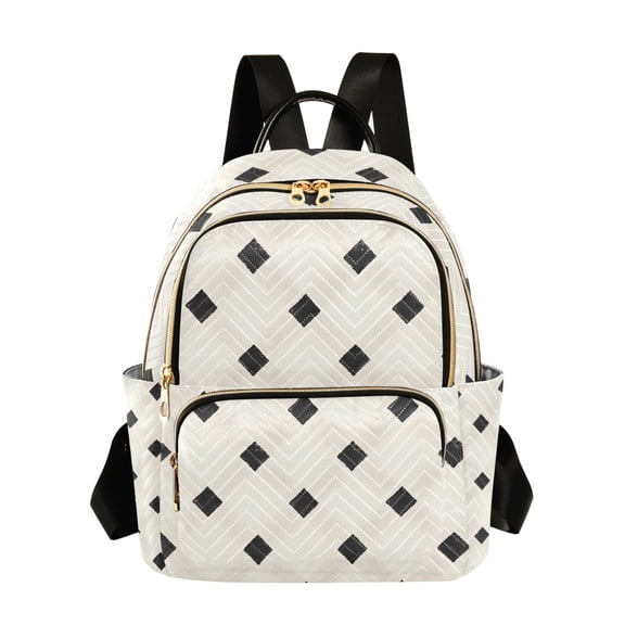 ALAZA Geometric Checkered Womens Travel Laptop Backpack Large Daypack Ladies Shoulder Bags S