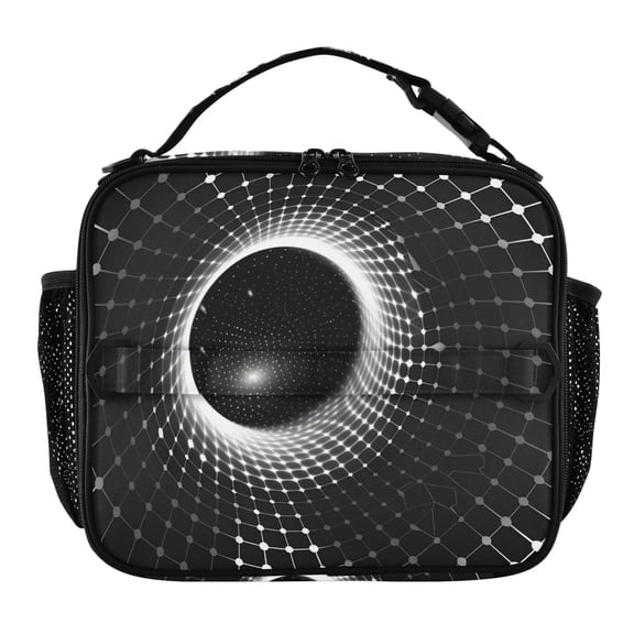 ALAZA Geometric Optical Illusion Lunch Box Insulated Lunch Bag Cooler Tote with Shoulder Strap