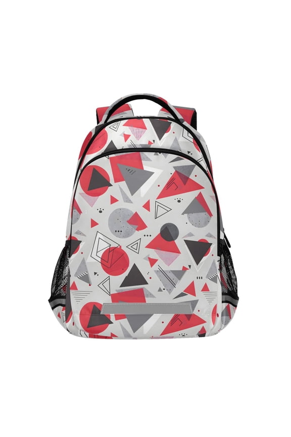 Geometric Triangle and Line Backpack Elementary School Bag Bookbag Travel Rucksack