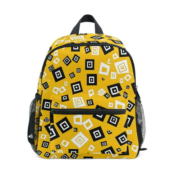 ALAZA Geometric Yellow School Backpack Small Bookbag Mini Bags