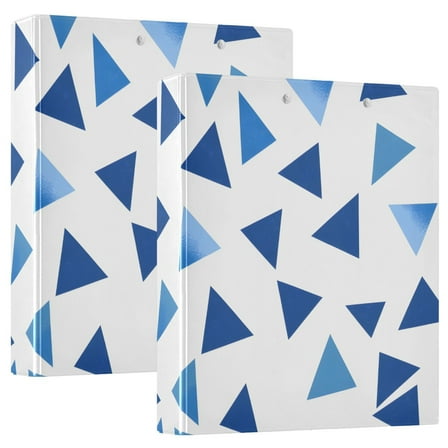 ALAZA Geometrical Hardcover 3 Ring Binder 1.5" Round Rings Interior Pockets Binders Organizer 2 Pack