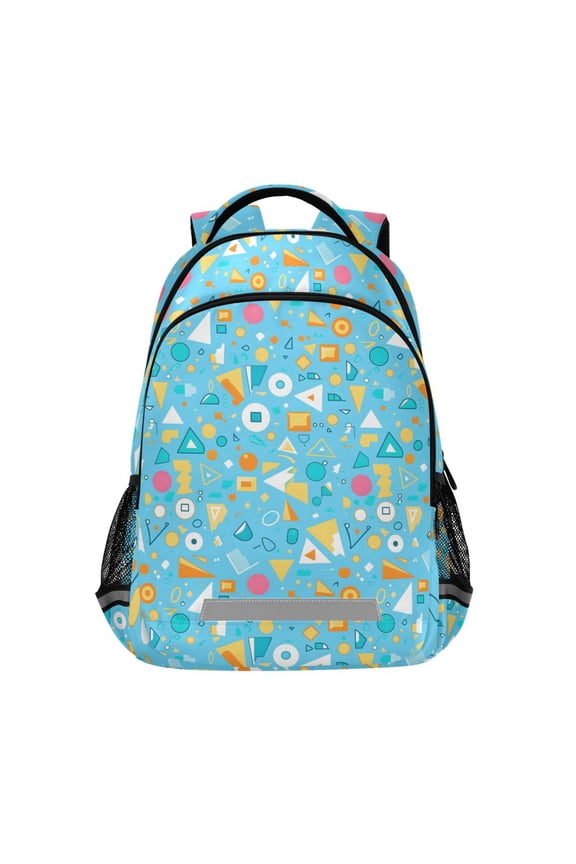 Geometrical Triangle Item Pattern Backpack Elementary School Bag Bookbag Travel Rucksack
