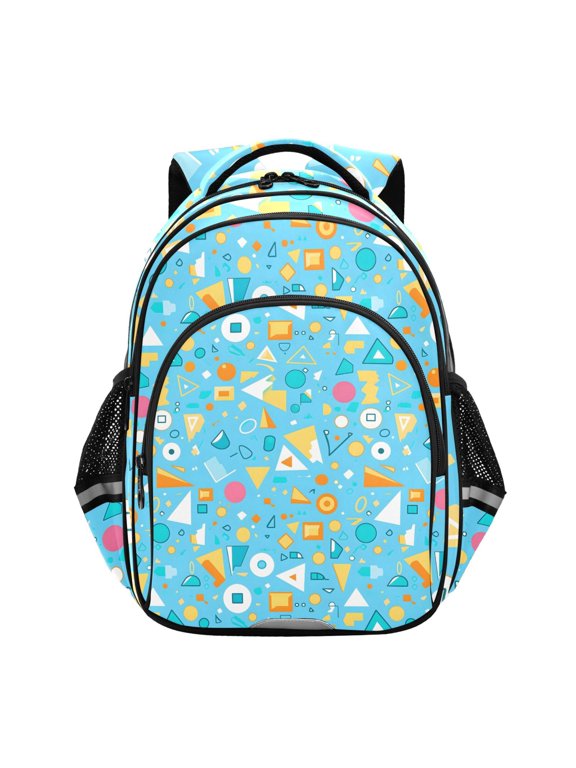 Geometrical Triangle Item Pattern School Backpack Elementary Bag Bookbag Travel Rucksack