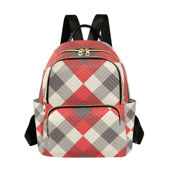 ALAZA Geometry Checkered Grid Print Womens Travel Laptop Backpack Large Daypack Ladies Shoulder Bags S