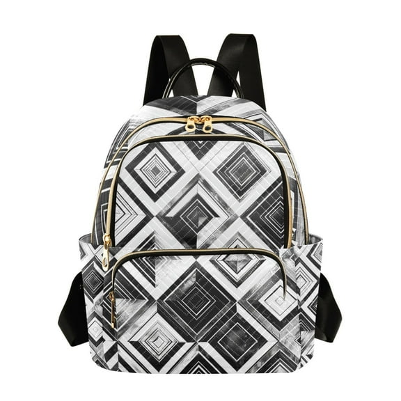 ALAZA Geometry Checkered Plaid Pattern Womens Travel Laptop Backpack Large Daypack Ladies Shoulder Bags M