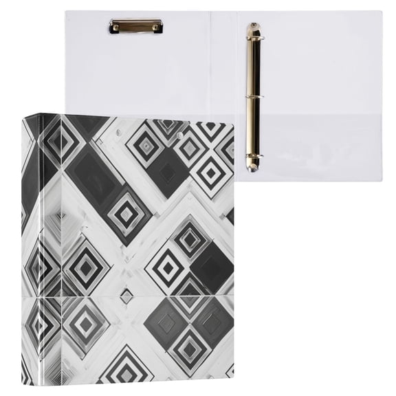 ALAZA Geometry Funny Plaid Pattern Hardcover 3 Ring Binder 1.5" Round Rings Interior Pockets Binders Organizer 1 Pack