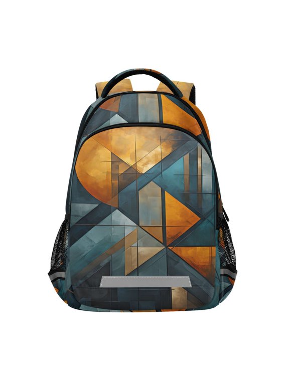 Geometry Lines Backpack Elementary School Bag Bookbag Travel Rucksack