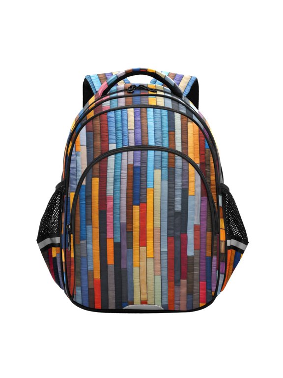 Geometry Stripes School Backpack Elementary Bag Bookbag Travel Rucksack