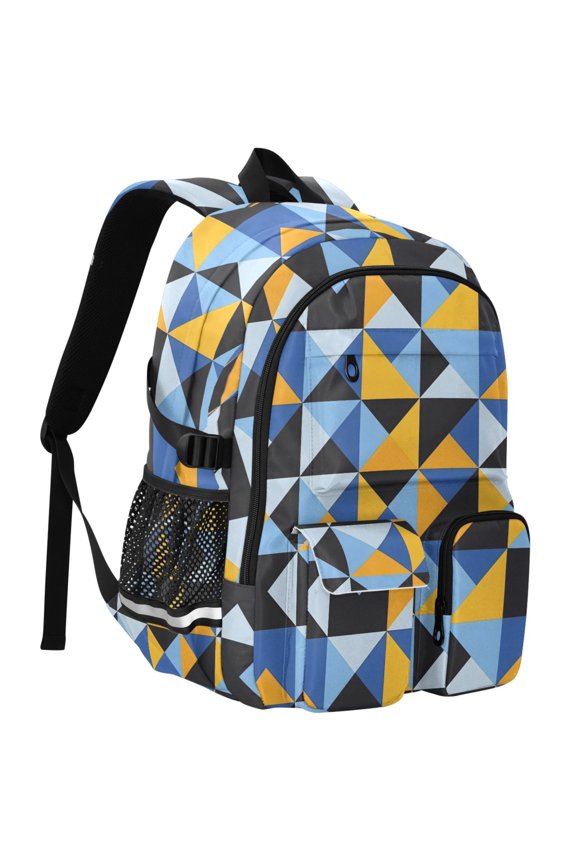 Geometry Triangle Print Student Backpack School Bookbag Large Laptop Daypack Travel Bag
