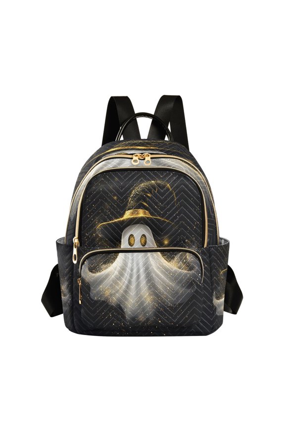 Ghost with Hat Womens Travel Laptop Backpack Large Daypack Ladies Shoulder Bags S