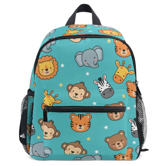 ALAZA Giraffe Elephant Bears Pattern School Backpack Student Bookbag Mini Bag