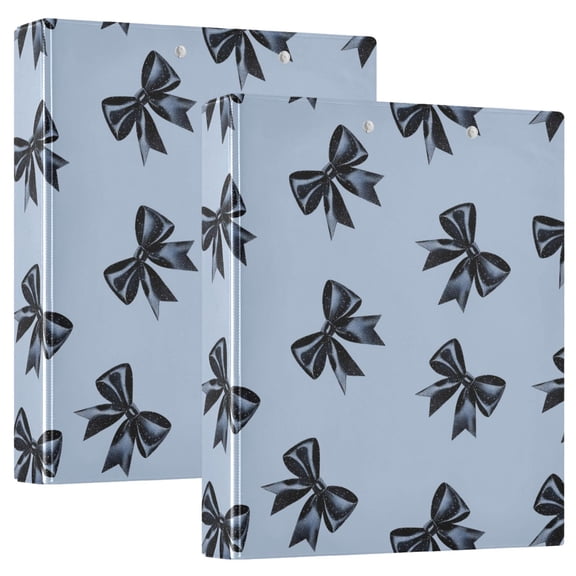 ALAZA Glitter Bow Hardcover 3 Ring Binder 1.5" D-Rings with Interior Pockets Binders School 2 PCs