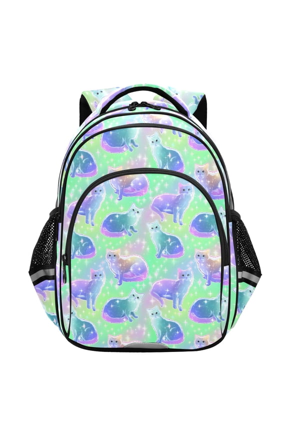 Glitter Cute Cats School Backpack Elementary Bag Student Bookbag Travel Rucksack