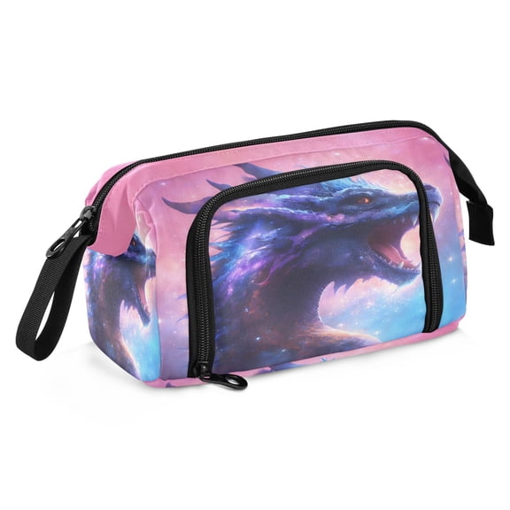 ALAZA Glitter Dargon Pencil Pouch Big Capacity Pencil Case Zipper Organizer Bag