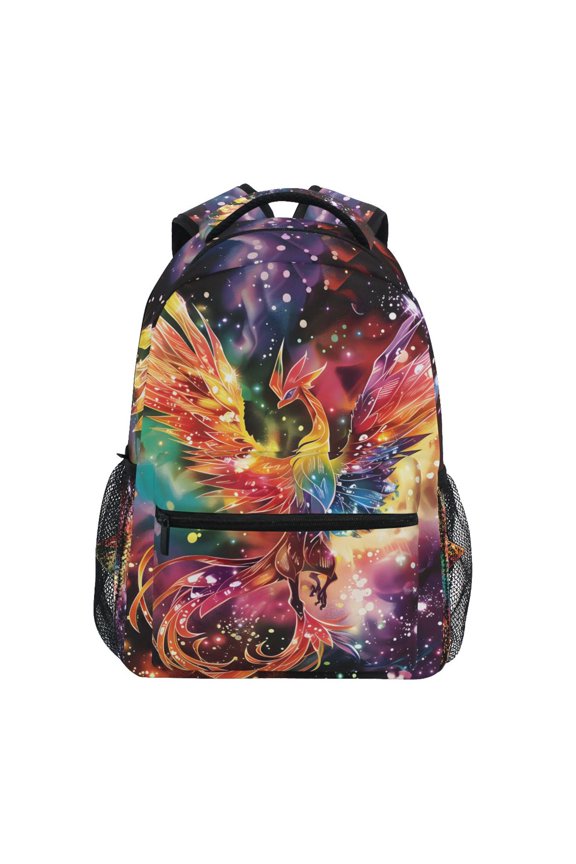 Glitter Phoenix Pattern School Backpack Elementary Stylish Bookbag Laptop Bags Travel Daypack