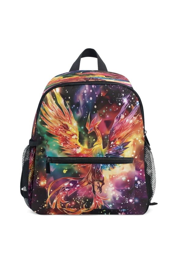 Glitter Phoenix Pattern School Backpack Student Bookbag Mini Bag
