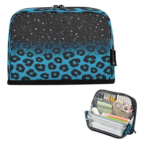 ALAZA Glitter Sparkling Leopard Pencil Case Pen Pouch Bag Large Capacity Organizer