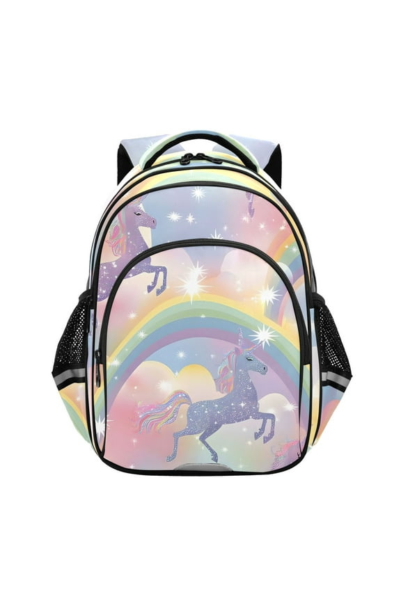 Glitter Unicorns and Rainbows School Backpack Elementary Bag Bookbag Travel Rucksack