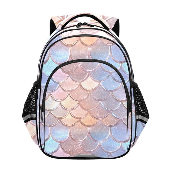 ALAZA Glittering Scales School Backpack Elementary Bag Bookbag Travel Rucksack