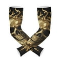 thumbnail image 1 of ALAZA Gold Skull UV Sun Protection Arm Sleeves UPF 50+ Compression Cooling Sleeve 1 Pair, 1 of 7