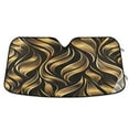 thumbnail image 1 of ALAZA Gold Tropical Leaves Windshield Sun Shade Car Foldable Sun Visor Block UV Rays Protector 55"x27.6", 1 of 8