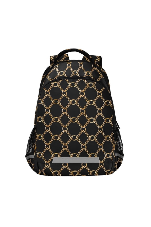 Golden Chains Backpack Elementary School Bag Bookbag Travel Rucksack