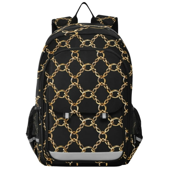 ALAZA Golden Chains Laptop Backpack Purse Travel Bag Casual School Bookbag Rucksack for Women Men