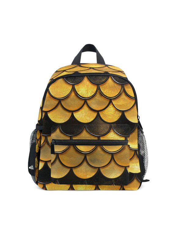 Golden Dragon Scales Toddler Backpack for Preschool Kindergarten Kids Bags
