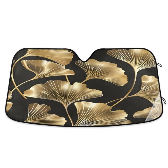 ALAZA Golden Leaf Windshield Sun Shade Car Foldable Visor Block UV Rays Protector 55"x27.6"
