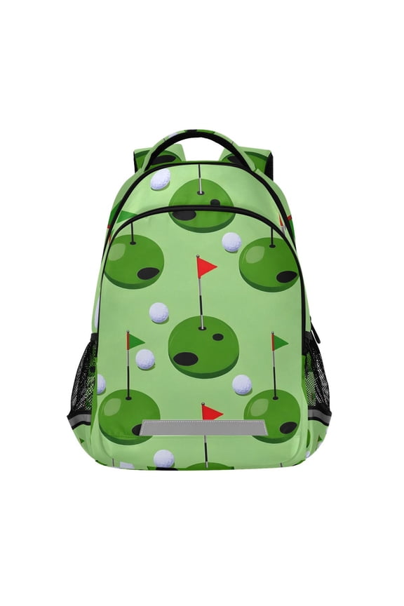 Golf Ball and Flag Backpack Elementary School Bag Bookbag Travel Rucksack