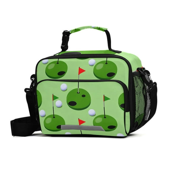 ALAZA Golf Ball and Flag Lunch Box Insulated Cooler Bag Reusable Tote Bags Shoulder Strap